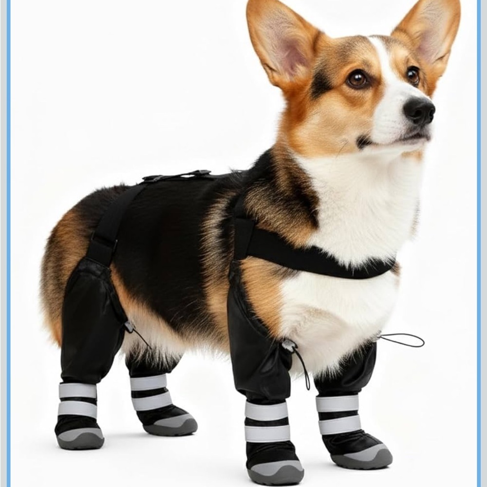 Upgraded Dog Suspender Boots, Waterproof Dog Rain Boot, Anti-Slip S / 657-lb2